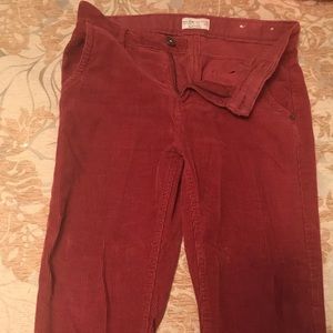 Boys corduroys in a deep red size 11/12 skinny fit
